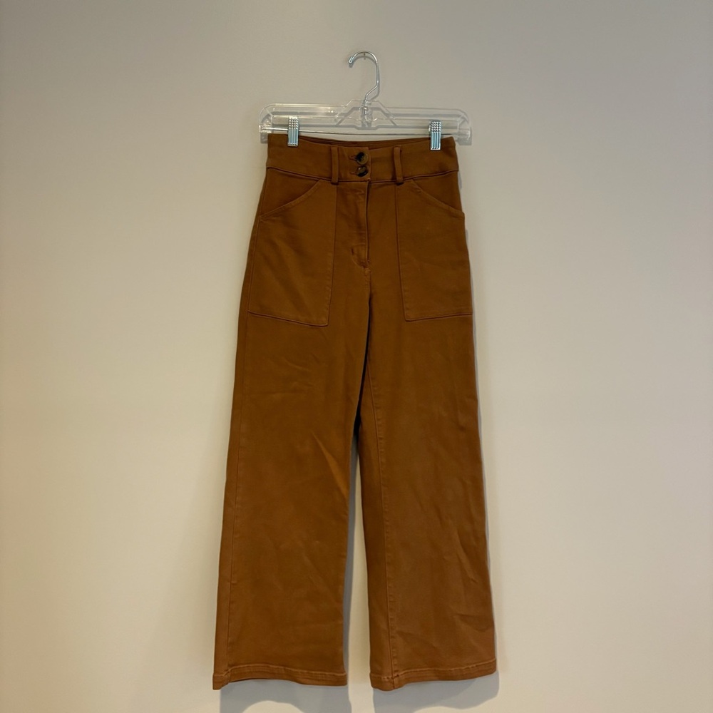 Self Contrast Women's Wide Leg Tan Pants